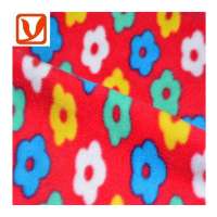 Colorful Cheap 100% polyester 100d144f printed floral knit double side fleece fabric rolls